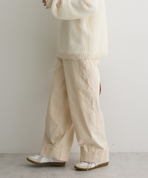 CRAFT STANDARD BOUTIQUE（クラフトスタンダードブティック）の「カーブデニムパンツ（デニムパンツ・レディース・アイボリー/ブラック/インディゴブルー・L/M）」の2枚目の写真