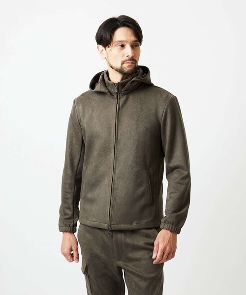 MICHEL KLEIN HOMME (ミッシェルクランオム)の「【セットアップ】スエード調パーカーブルゾン(ブルゾン・メンズ・ブラック/カーキ・MEDIUM/LARGE/X-LARGE)」の16枚目の写真