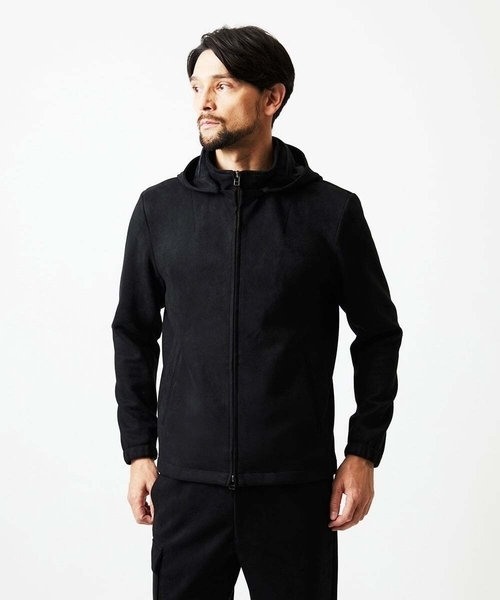 MICHEL KLEIN HOMME (ミッシェルクランオム)の「【セットアップ】スエード調パーカーブルゾン(ブルゾン・メンズ・ブラック/カーキ・MEDIUM/LARGE/X-LARGE)」の4枚目の写真