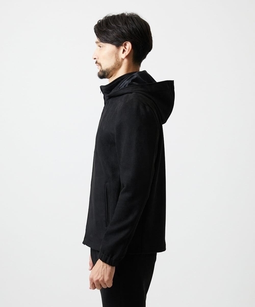 MICHEL KLEIN HOMME (ミッシェルクランオム)の「【セットアップ】スエード調パーカーブルゾン(ブルゾン・メンズ・ブラック/カーキ・MEDIUM/LARGE/X-LARGE)」の5枚目の写真