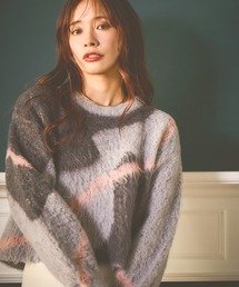 mysty woman | 【WEB限定】ニュアンスラインジャガードニットプルオーバー 494923(ニット/セーター)