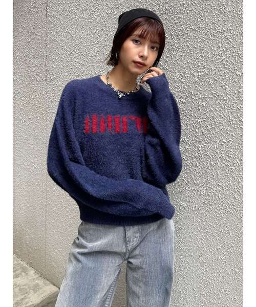 MURUA（ムルーア）の「【ZOZO限定】ラウンドロゴシャギーニット