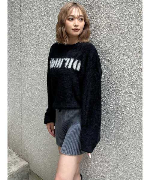 MURUA（ムルーア）の「【ZOZO限定】ラウンドロゴシャギーニット（ニット/セーター・レディース・ブラック/アイボリー/グレー/ピンク/ネイビー・FREE）」の20枚目の写真