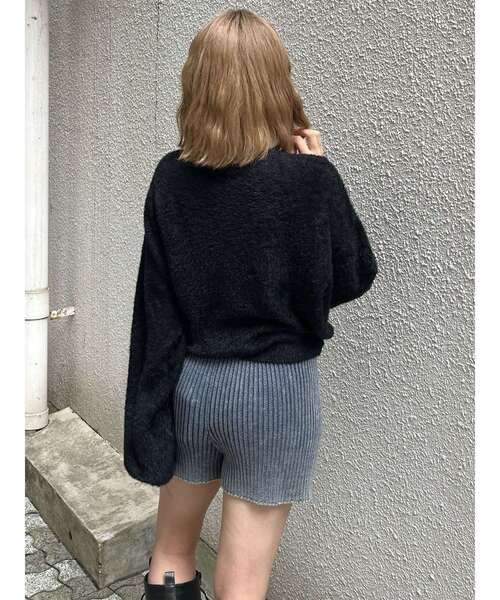 MURUA（ムルーア）の「【ZOZO限定】ラウンドロゴシャギーニット（ニット/セーター・レディース・ブラック/アイボリー/グレー/ピンク/ネイビー・FREE）」の18枚目の写真