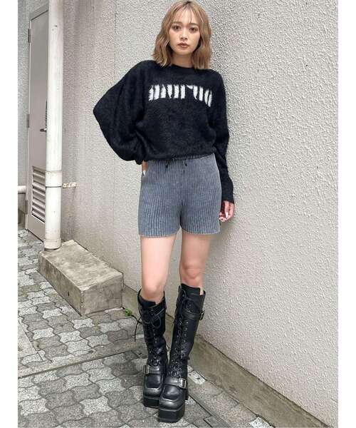 MURUA（ムルーア）の「【ZOZO限定】ラウンドロゴシャギーニット（ニット/セーター・レディース・ブラック/アイボリー/グレー/ピンク/ネイビー・FREE）」の12枚目の写真