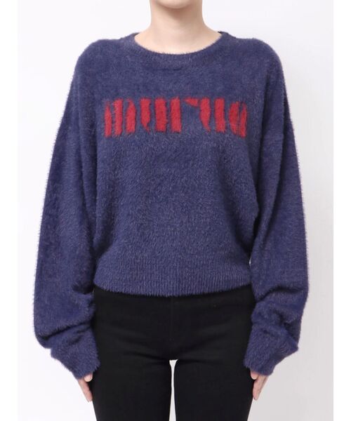 MURUA（ムルーア）の「【ZOZO限定】ラウンドロゴシャギーニット（ニット/セーター・レディース・ブラック/アイボリー/グレー/ピンク/ネイビー・FREE）」の8枚目の写真