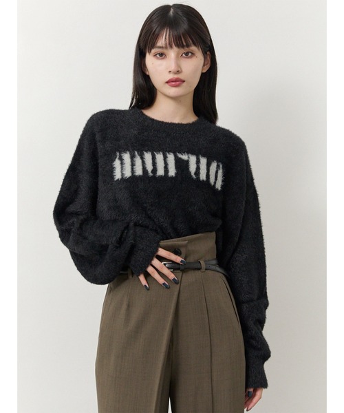 ZOZO限定】ラウンドロゴシャギーニット（ニット/セーター