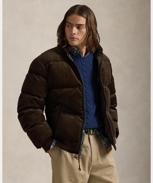  ブラウン ダウンジャケット　コーデュロイ コーデュロイ ダウン ジャケット（ダウンジャケット/コート
