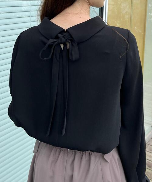 couture brooch(クチュールブローチ)の「【大人可愛い・通勤】ロールカラーバックリボンブラウス(シャツ/ブラウス・レディース・アイボリー/サンドベージュ/ブラック・40/38/42/36)」の14枚目の写真