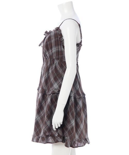 INGNI(イング)の「チェック柄ティアードキャミワンピース(ワンピース・レディース・ブラック系/ネイビー系2/ブラウン系その他2・M)」の11枚目の写真