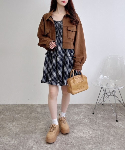 INGNI(イング)の「チェック柄ティアードキャミワンピース(ワンピース・レディース・ブラック系/ネイビー系2/ブラウン系その他2・M)」の18枚目の写真