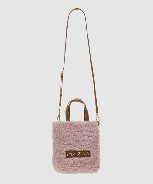 MARNI（マルニ）の「SHEARLING / ムゼオミニバッグ（ショルダーバッグ・レディース・ブルー系その他/ピンク系その他・ONE SIZE）」の2枚目の写真