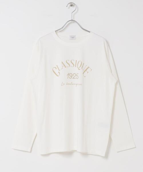 URBAN RESEARCH DOORS(アーバンリサーチドアーズ)の「ロゴプリント+刺しゅうロングTシャツ(Tシャツ/カットソー・レディース・ベージュ/オフホワイト/ホワイト系その他・MEDIUM)」の13枚目の写真