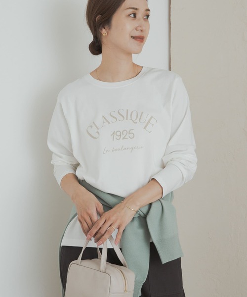 URBAN RESEARCH DOORS（アーバンリサーチドアーズ）の「ロゴプリント＋刺しゅうロングTシャツ（Tシャツ/カットソー・レディース・ベージュ/オフホワイト/ホワイト系その他・MEDIUM）」の17枚目の写真