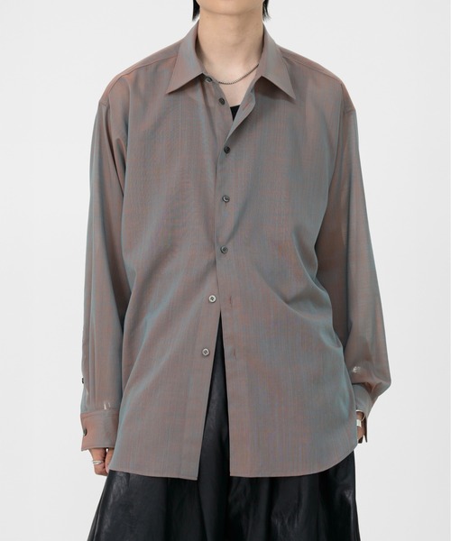 トップス [LAPIIS] FINE WOOL CHAMBRAY SHIRT セール】FINE WOOL CHAMBRAY SHIRT（シャツ/ブラウス）｜LAPIIS