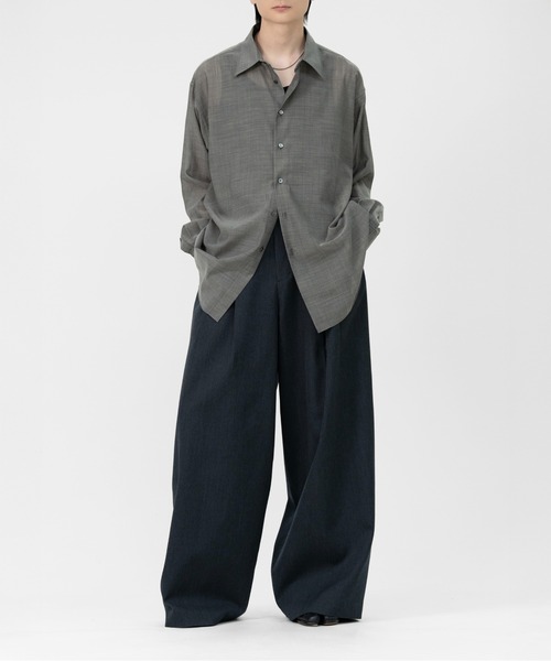 トップス [LAPIIS] FINE WOOL CHAMBRAY SHIRT FINE WOOL CHAMBRAY SHIRT（シャツ/ブラウス）｜LAPIIS（ラピス）の