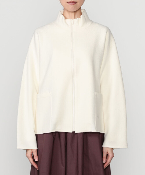 ORCIVAL（オーシバル）の「ORCIVAL | ウールジャージー スタンドジップカーディガン WOMEN（カーディガン/ボレロ・レディース・オフホワイト/ダークネイビー・1）」の7枚目の写真