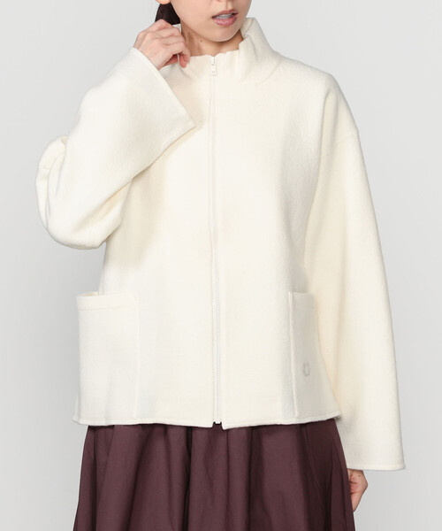 ORCIVAL（オーシバル）の「ORCIVAL | ウールジャージー スタンドジップカーディガン WOMEN（カーディガン/ボレロ・レディース・オフホワイト/ダークネイビー・1）」の10枚目の写真