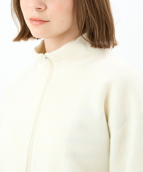 ORCIVAL（オーシバル）の「ORCIVAL | ウールジャージー スタンドジップカーディガン WOMEN（カーディガン/ボレロ・レディース・オフホワイト/ダークネイビー・1）」の4枚目の写真