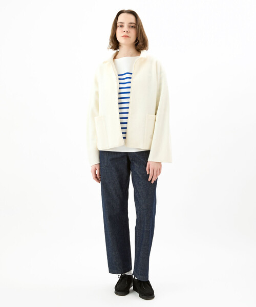 ORCIVAL（オーシバル）の「ORCIVAL | ウールジャージー スタンドジップカーディガン WOMEN（カーディガン/ボレロ・レディース・オフホワイト/ダークネイビー・1）」の3枚目の写真