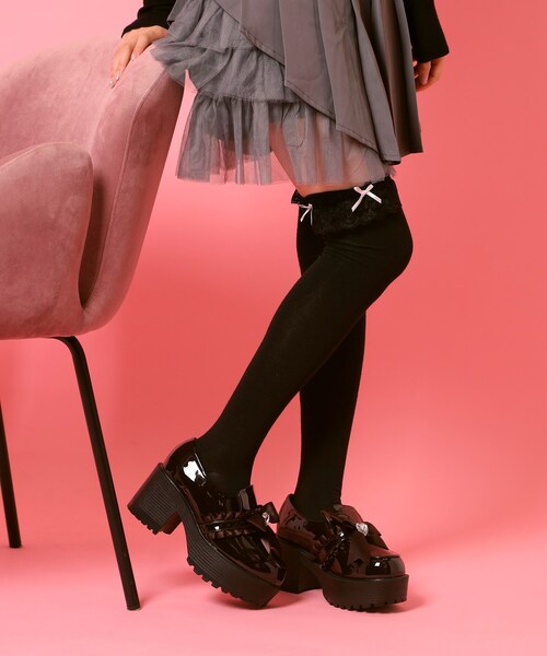 cs T&P（シーエスティーアンドピー）の「リボン付厚底ローファーパンプス（パンプス・レディース・ダークブラウン系1/ホワイト系2/ブラック系1・M/S/L/LL）」の15枚目の写真