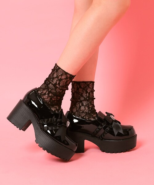 cs T&P（シーエスティーアンドピー）の「リボン付厚底ローファーパンプス（パンプス・レディース・ダークブラウン系1/ホワイト系2/ブラック系1・M/S/L/LL）」の14枚目の写真