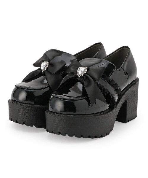 cs T&P（シーエスティーアンドピー）の「リボン付厚底ローファーパンプス（パンプス・レディース・ダークブラウン系1/ホワイト系2/ブラック系1・M/S/L/LL）」の19枚目の写真