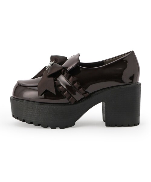 cs T&P（シーエスティーアンドピー）の「リボン付厚底ローファーパンプス（パンプス・レディース・ダークブラウン系1/ホワイト系2/ブラック系1・M/S/L/LL）」の18枚目の写真