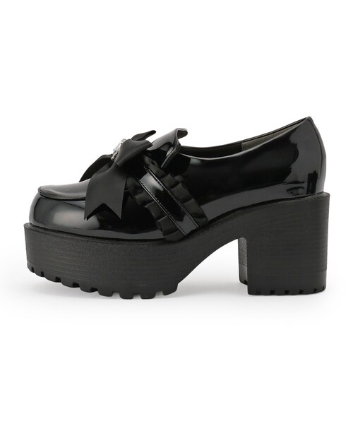 cs T&P（シーエスティーアンドピー）の「リボン付厚底ローファーパンプス（パンプス・レディース・ダークブラウン系1/ホワイト系2/ブラック系1・M/S/L/LL）」の21枚目の写真