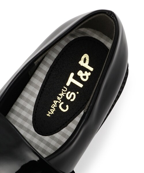 cs T&P（シーエスティーアンドピー）の「リボン付厚底ローファーパンプス（パンプス・レディース・ダークブラウン系1/ホワイト系2/ブラック系1・M/S/L/LL）」の5枚目の写真