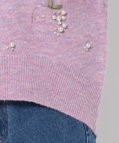 mysty woman（ミスティウーマン）の「フラワービジューニット 588942（ニット/セーター・レディース・パープル/グレー/ブラック・FREE）」の15枚目の写真