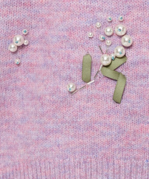 mysty woman（ミスティウーマン）の「フラワービジューニット 588942（ニット/セーター・レディース・パープル/グレー/ブラック・FREE）」の16枚目の写真