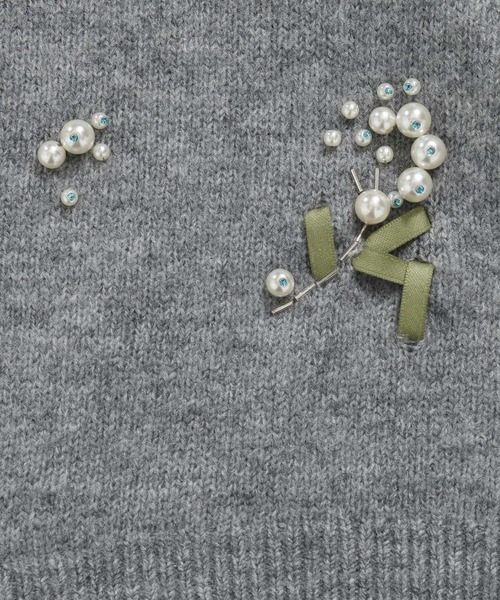 mysty woman（ミスティウーマン）の「フラワービジューニット 588942（ニット/セーター・レディース・パープル/グレー/ブラック・FREE）」の17枚目の写真