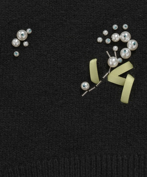 mysty woman（ミスティウーマン）の「フラワービジューニット 588942（ニット/セーター・レディース・パープル/グレー/ブラック・FREE）」の18枚目の写真