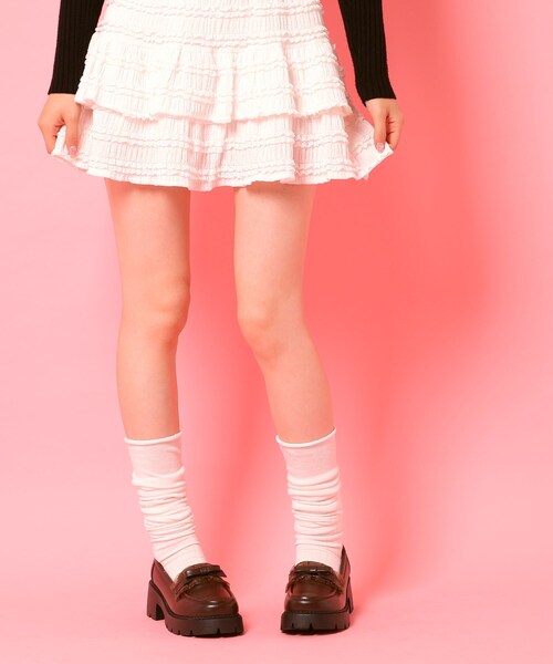 cs T&P（シーエスティーアンドピー）の「フリル付きリボンローファー（ローファー・レディース・ブラック/アイボリー/ワインレッド/ダークブラウン・LL/L/M/S）」の9枚目の写真