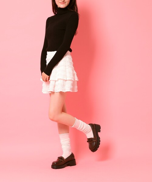 cs T&P（シーエスティーアンドピー）の「フリル付きリボンローファー（ローファー・レディース・ブラック/アイボリー/ワインレッド/ダークブラウン・LL/L/M/S）」の13枚目の写真