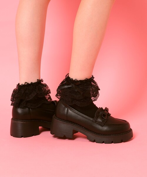 cs T&P（シーエスティーアンドピー）の「フリル付きリボンローファー（ローファー・レディース・ブラック/アイボリー/ワインレッド/ダークブラウン・LL/L/M/S）」の14枚目の写真