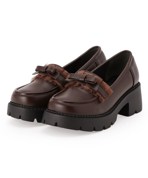 cs T&P（シーエスティーアンドピー）の「フリル付きリボンローファー（ローファー・レディース・ブラック/アイボリー/ワインレッド/ダークブラウン・LL/L/M/S）」の21枚目の写真