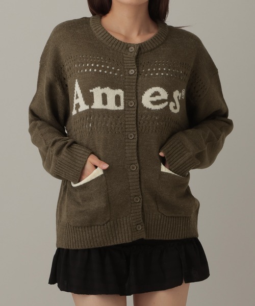 AMESWORLDWIDE（アメスワールドワイド）の「AMES WORLDWIDE／PUNCHED カーディガン（カーディガン/ボレロ・レディース・ブラウン/アイボリー/ブラック・FREE）」の2枚目の写真