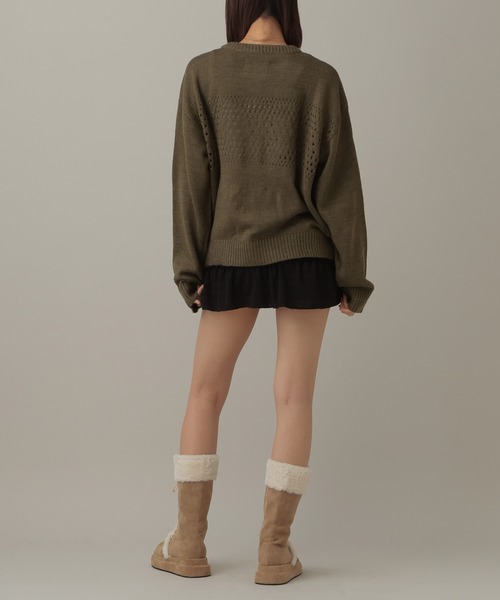 AMESWORLDWIDE（アメスワールドワイド）の「AMES WORLDWIDE／PUNCHED カーディガン（カーディガン/ボレロ・レディース・ブラウン/アイボリー/ブラック・FREE）」の20枚目の写真