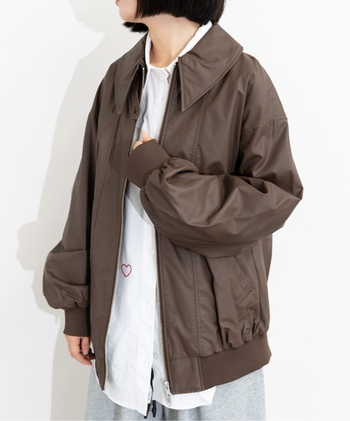 MIDVEIN(ミッドヴェイン)の「leather blouson(ブルゾン・レディース・ブラック/ブラウン・FREE)」の2枚目の写真