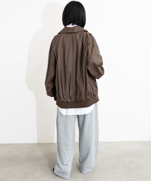 MIDVEIN(ミッドヴェイン)の「leather blouson(ブルゾン・レディース・ブラック/ブラウン・FREE)」の5枚目の写真