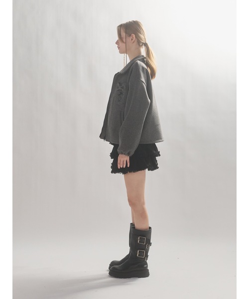 lilLilly（リルリリー）の「リボンポケットジャケット（ブルゾン・レディース・グレー/ピンク・FREE）」の13枚目の写真