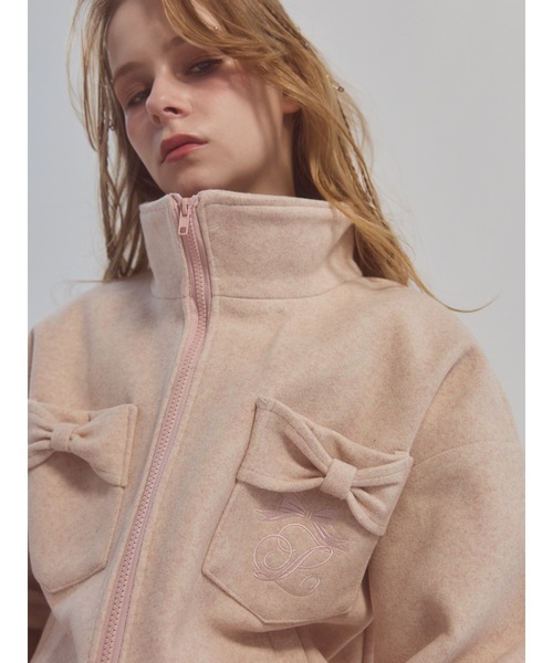 lilLilly（リルリリー）の「リボンポケットジャケット（ブルゾン・レディース・グレー/ピンク・FREE）」の16枚目の写真