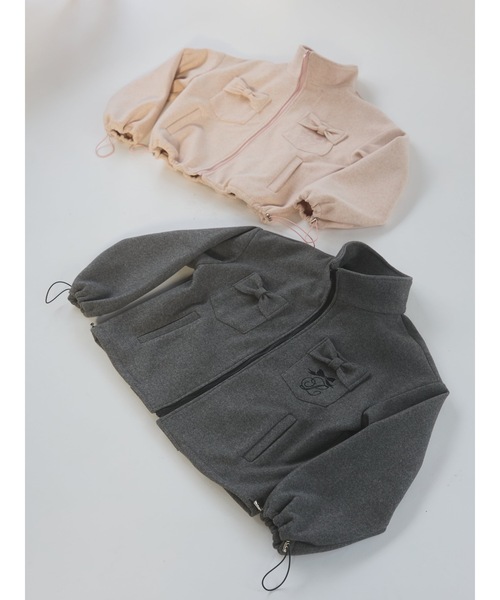 lilLilly（リルリリー）の「リボンポケットジャケット（ブルゾン・レディース・グレー/ピンク・FREE）」の17枚目の写真