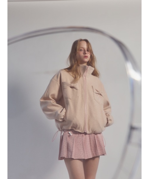 lilLilly（リルリリー）の「リボンポケットジャケット（ブルゾン・レディース・グレー/ピンク・FREE）」の18枚目の写真