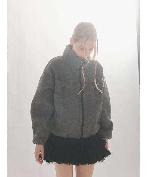 lilLilly（リルリリー）の「リボンポケットジャケット（ブルゾン・レディース・グレー/ピンク・FREE）」の19枚目の写真