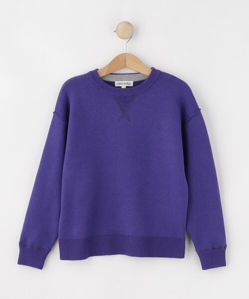 SHOO・LA・RUE（シューラルー）の「【100-150cm/リンク可】シンプルだから使いやすい カラーニット（ニット/セーター・キッズ・ネイビー/グリーン/ピンク系/パープル系4・10/11/12/13/14/15 ）」の3枚目の写真