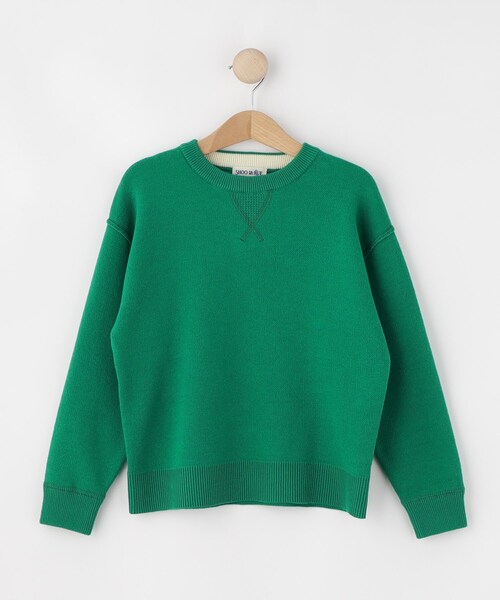 SHOO・LA・RUE（シューラルー）の「【100-150cm/リンク可】シンプルだから使いやすい カラーニット（ニット/セーター・キッズ・ネイビー/グリーン/ピンク系/パープル系4・10/11/12/13/14/15 ）」の2枚目の写真