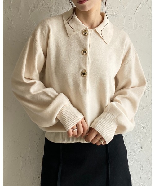 She's Closet（シーズクローゼット）の「襟付き長袖金ボタンヘンリー